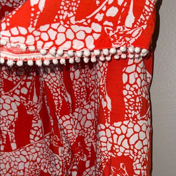 Orange and White Smocked Tunic with Relaxed Fit - Picture 5 of 12